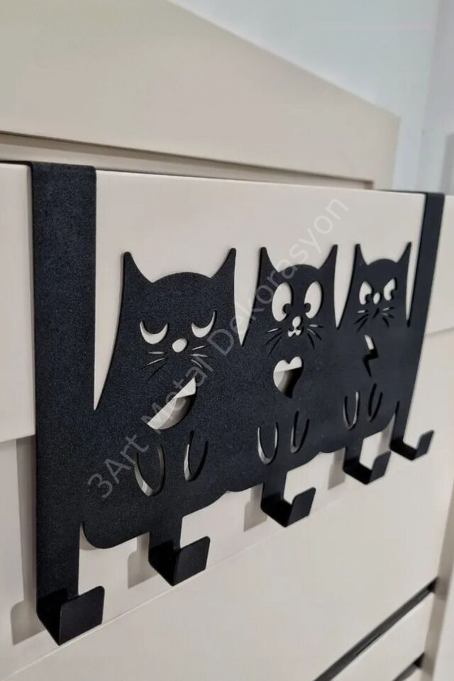 Metal Amerikan Kapı Arkası Askılık - Dekoratif Demir Banyo Askısı