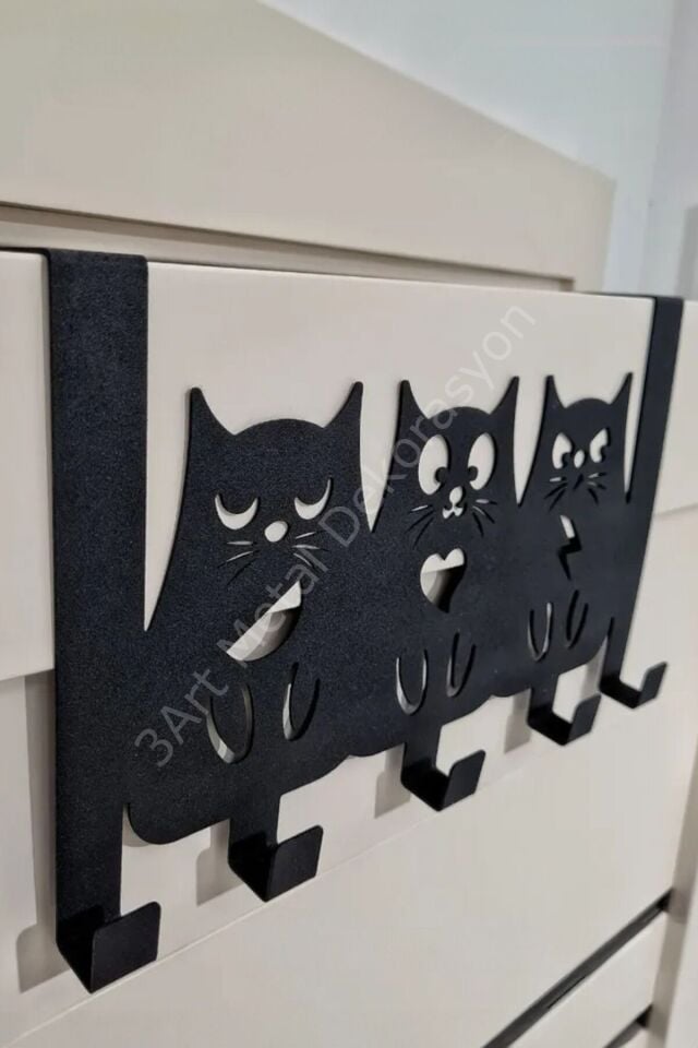 Metal Amerikan Kapı Arkası Askılık - Dekoratif Demir Banyo Askısı