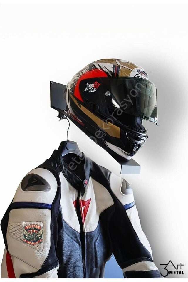 Motosiklet Kask Askılığı - Duvara Monte Metal Kask Tutucu | Şık & Dayanıklı Tasarım
