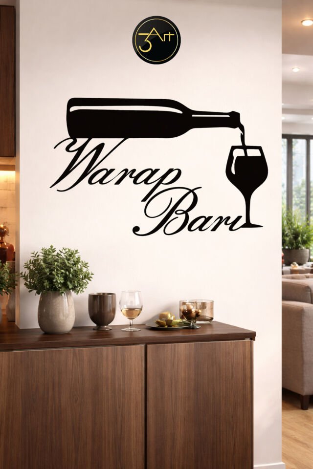 Şarap Barı Tablo - Wine & Bar Duvar Dekoru- Mutfak ve Salon Tablosu