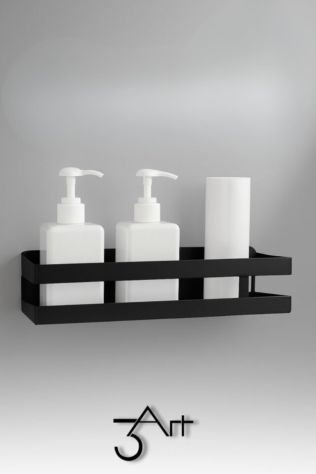 Suya Dayanıklı Metal Banyo ve Mutfak Rafı – Yapıştırmalı ve Vidalı Montaj Şampuan,Diş Fırçası rafı