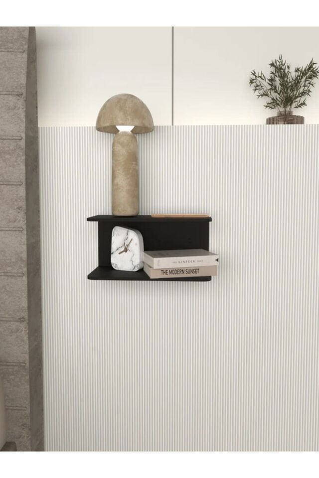 Dekoratif Modern Duvar Rafı - İskandinav - Yüzen Gece Sehpası