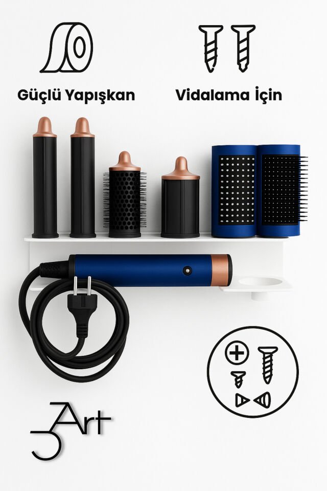Metal DysonAirwrap Standı – Banyo Askısı - Şık ve Dayanıklı - Başlık Organizeri