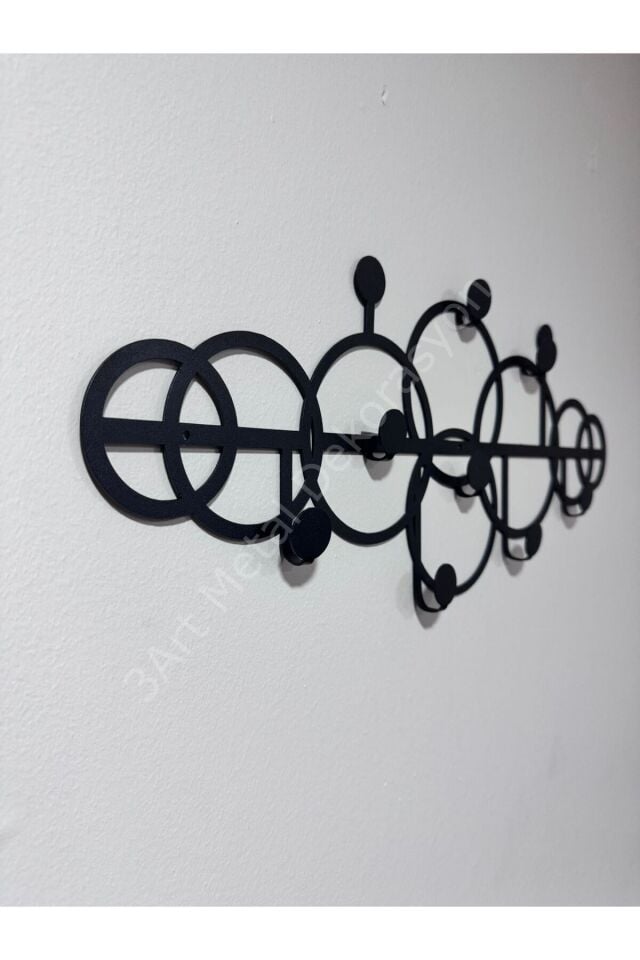 Dekoratif Metal Duvar Askısı - Modern Portmanto - Geometrik Metal Askı