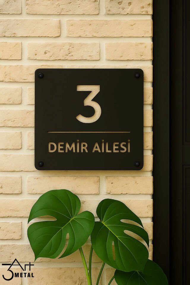 Modern Kapı Numarası Tabelası | Kişiye Özel Şık Tasarım - Dış Mekana Uygun