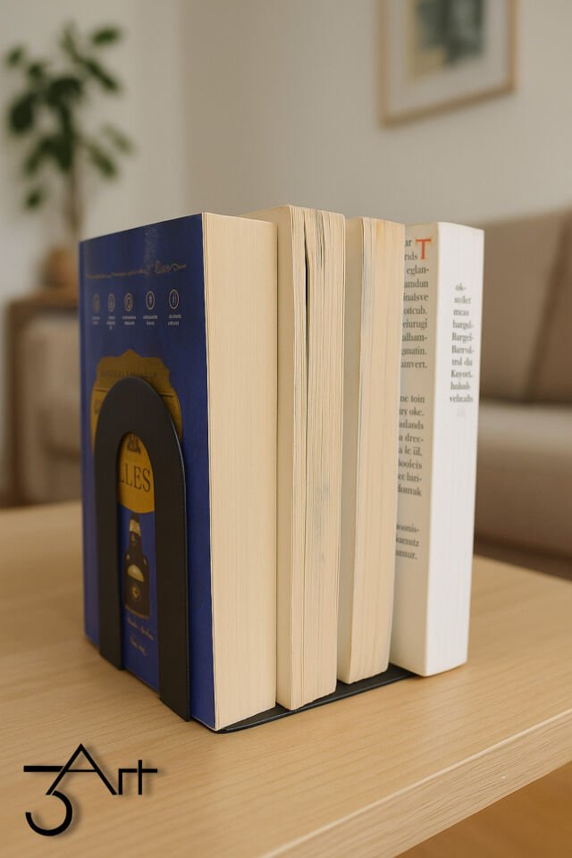 Metal Kitap Tutucu 2’li Set – Kaymaz Masaüstü Kitap Destekliği – Dekoratif Kütüphane Düzenleyici