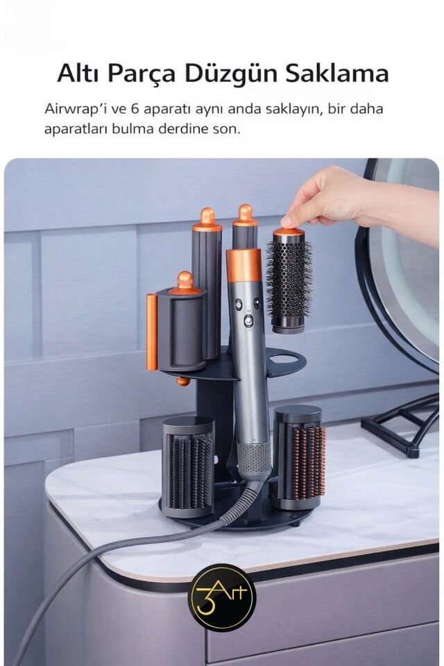 Airwrap dyso_n Masa Üstü Metal Saç Aletleri Organizer - Fön Maşa Tarak Düzenleyici - Şık Tasarım