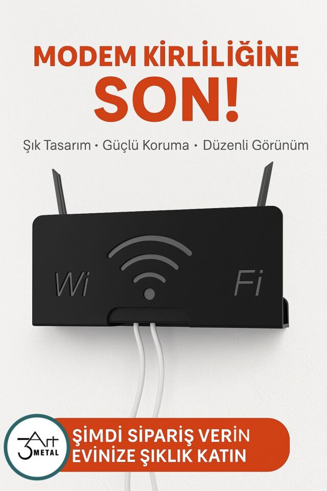 Şık Tasarımlı Metal Wi-Fi Modem ve Router Kablo Düzenleyici – Estetik ve Düzenli Görünüm - WiFi Kutu