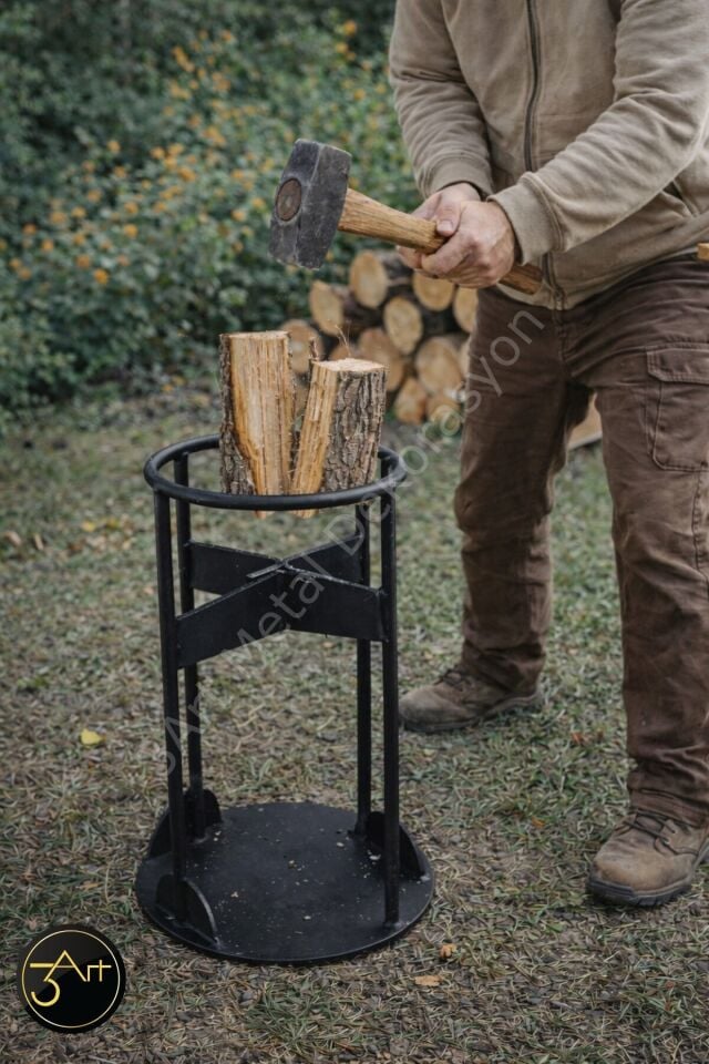 Odun Kırma Standı - Baltalı Odun Bölme Aparatı - Bahçe & Şömine İçin Dayanıklı Odun Kesme