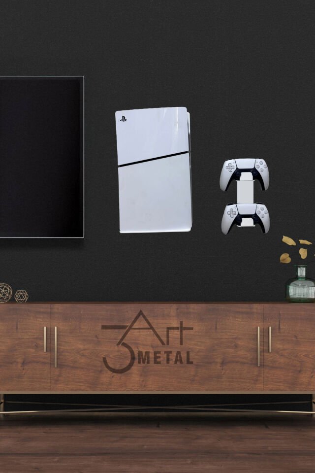 2’li Fırsat Ps5 ve Ps5 Slim Duvar Standı ve Joystick Konsol Tutacağı - Playstation 5 Standı