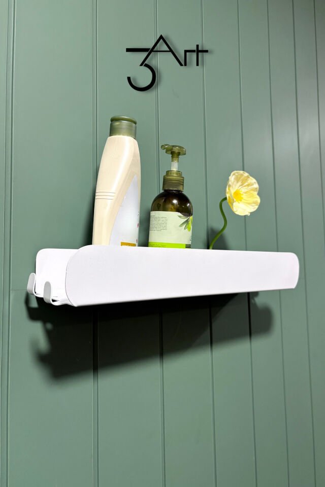 Banyo Askısı – Lazer Kesim Duvar Askılı Organizer - Modern Dekoratif Şampuan Askısı