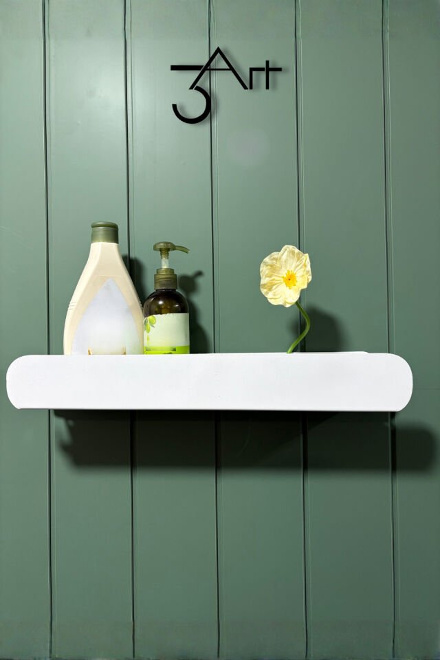 Banyo Askısı – Lazer Kesim Duvar Askılı Organizer - Modern Dekoratif Şampuan Askısı