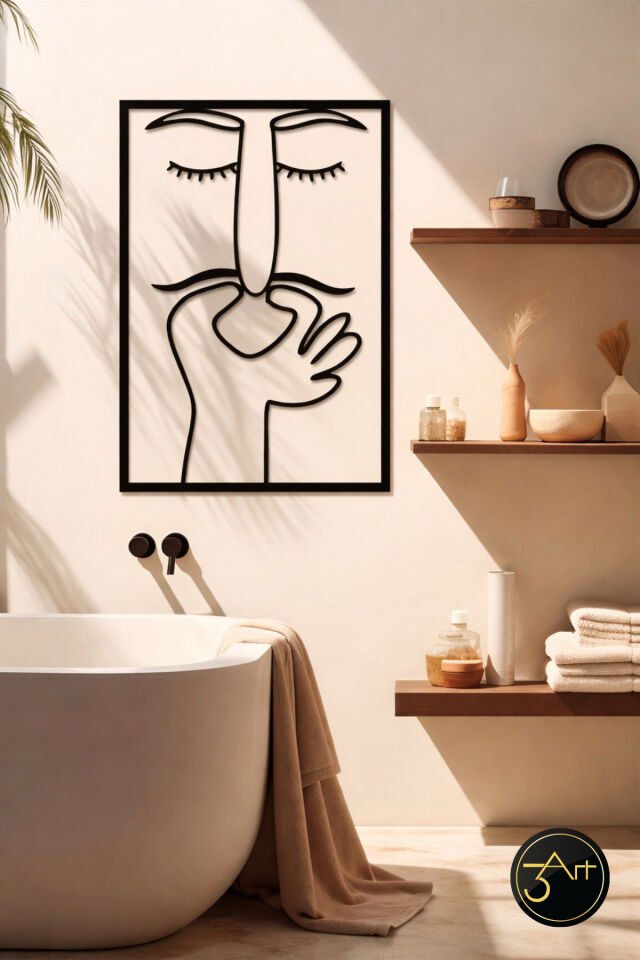 Minimal Yüz Figürlü Duvar Tablosu - Modern Soyut Line Art Dekor