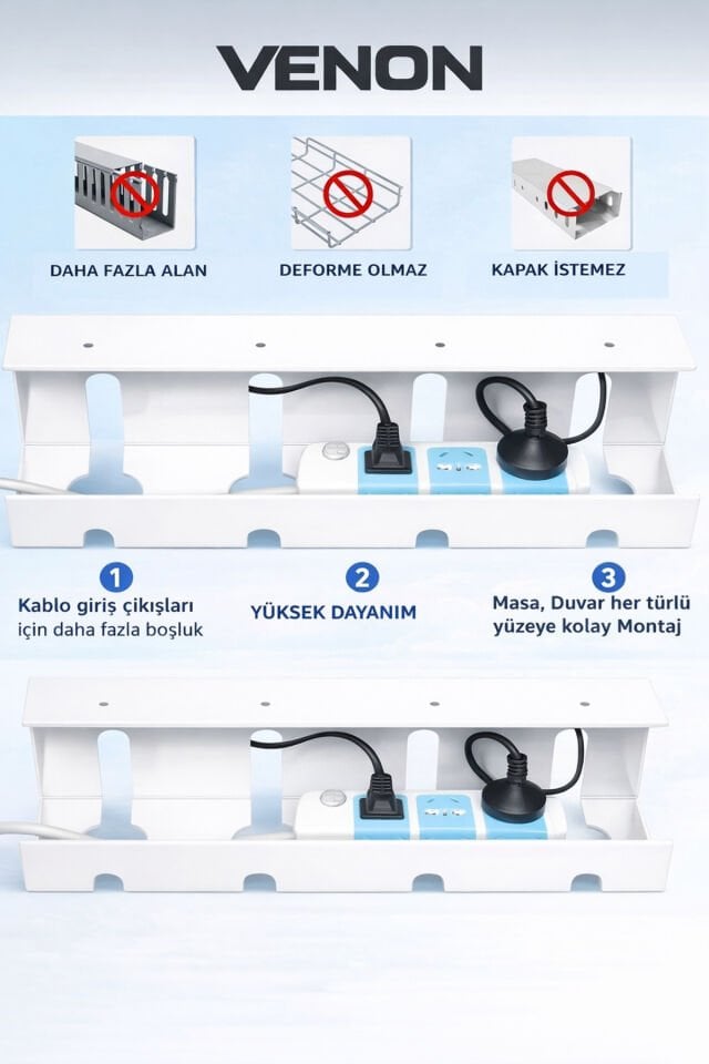 Masa Altı Kablo Düzenleyici 40 cm