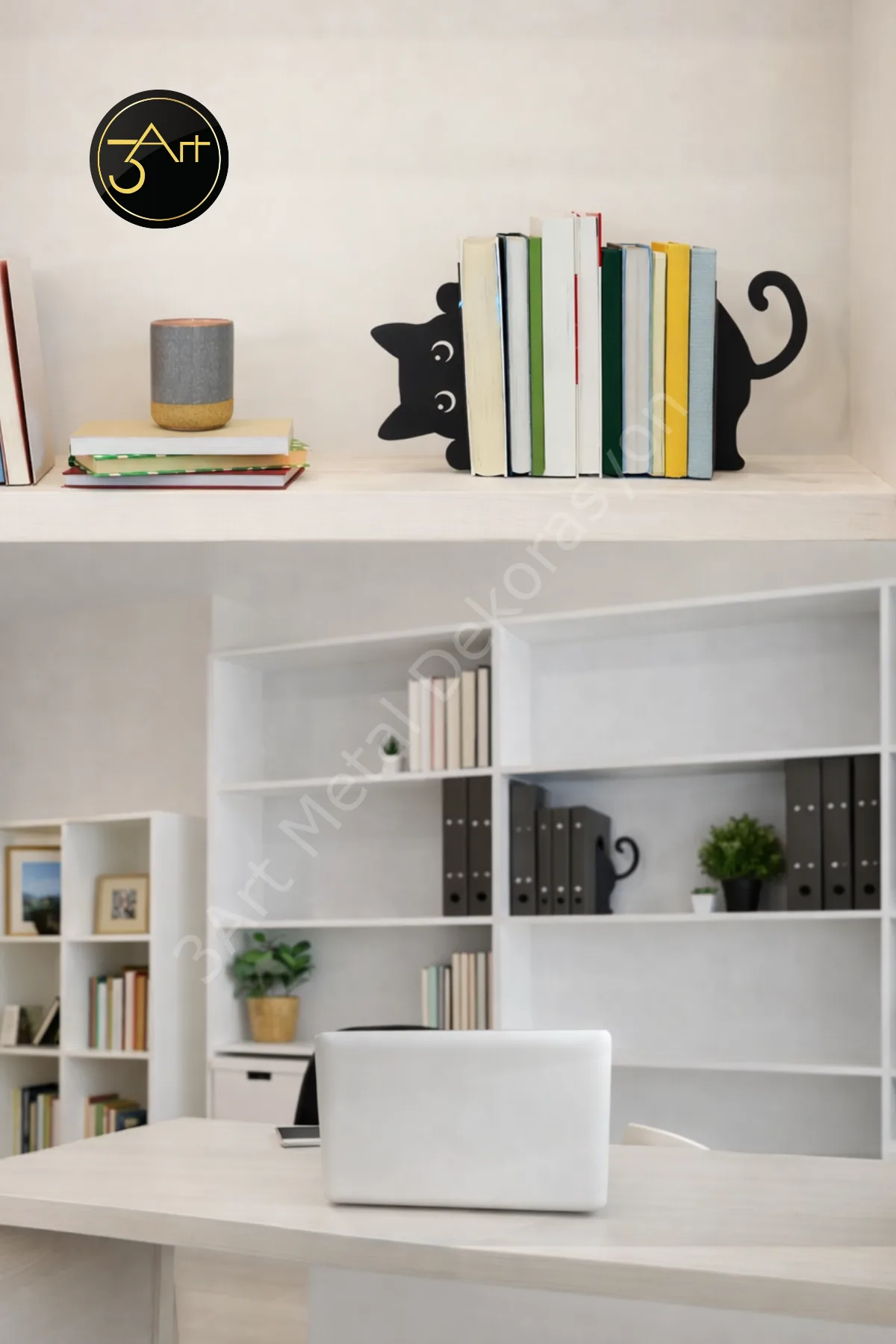 2'li Kedi Kitap Tutucu