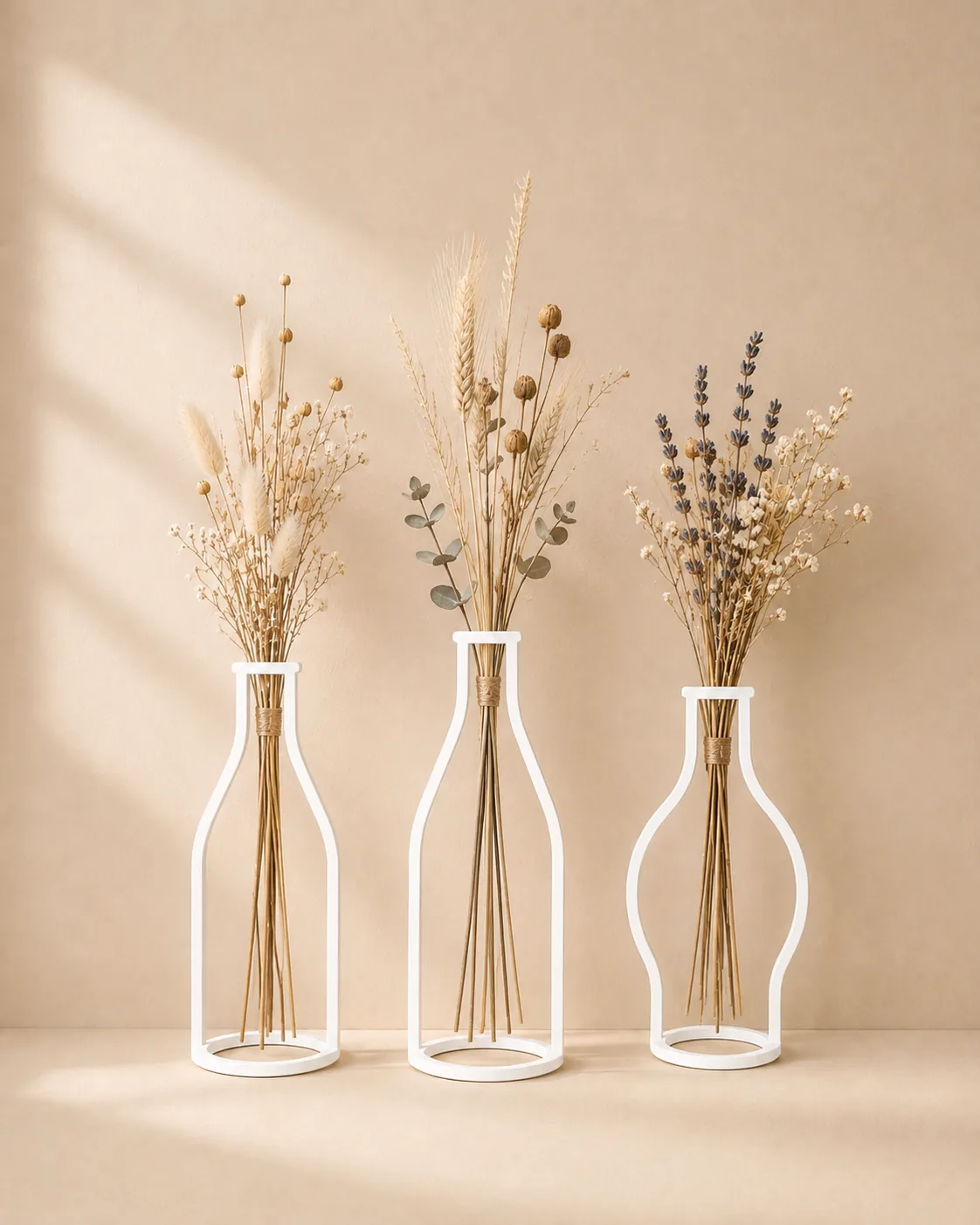 3lü Set Dekoratif Metal Vintage Vazo Şişe Tüp