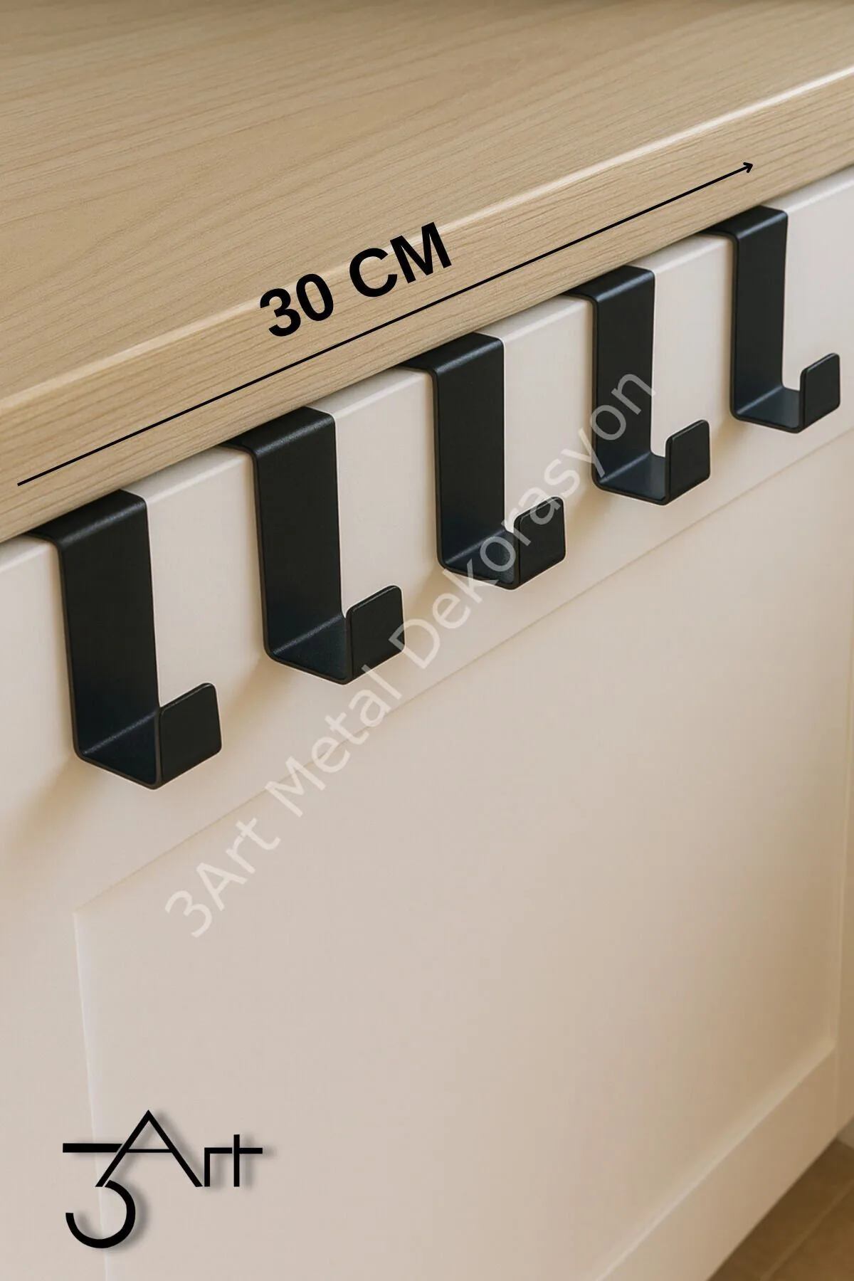 5'li Siyah Metal Dolap İçi Askılık