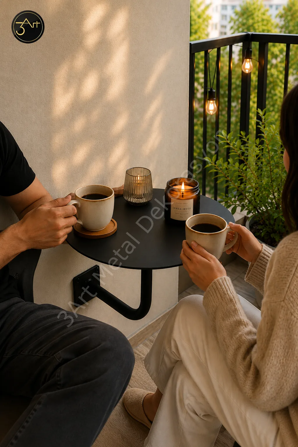 Cafe & Balkon İçin Tak Çıkar Duvar Sehpası