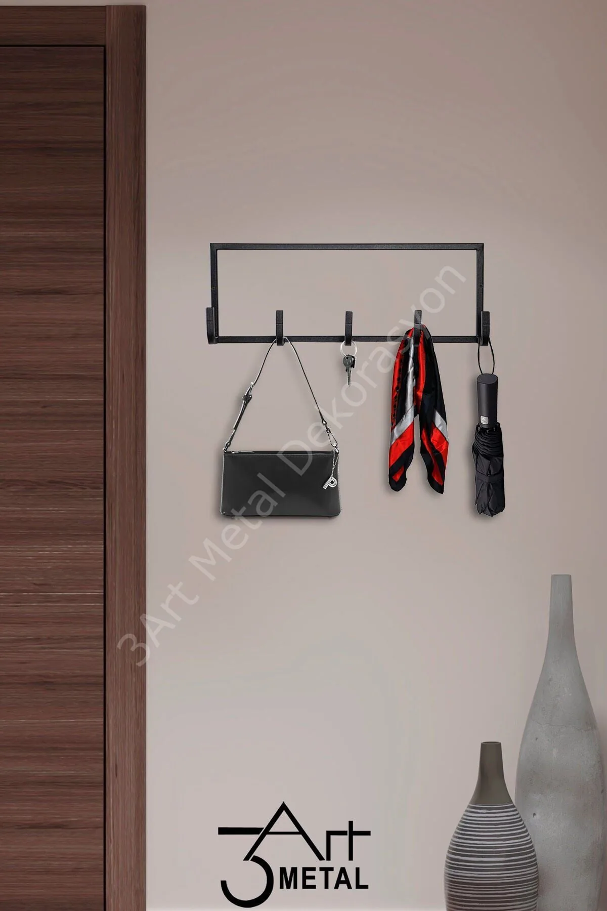 Dekoratif Demir Duvar Askısı — Elbise Banyo Aksisi