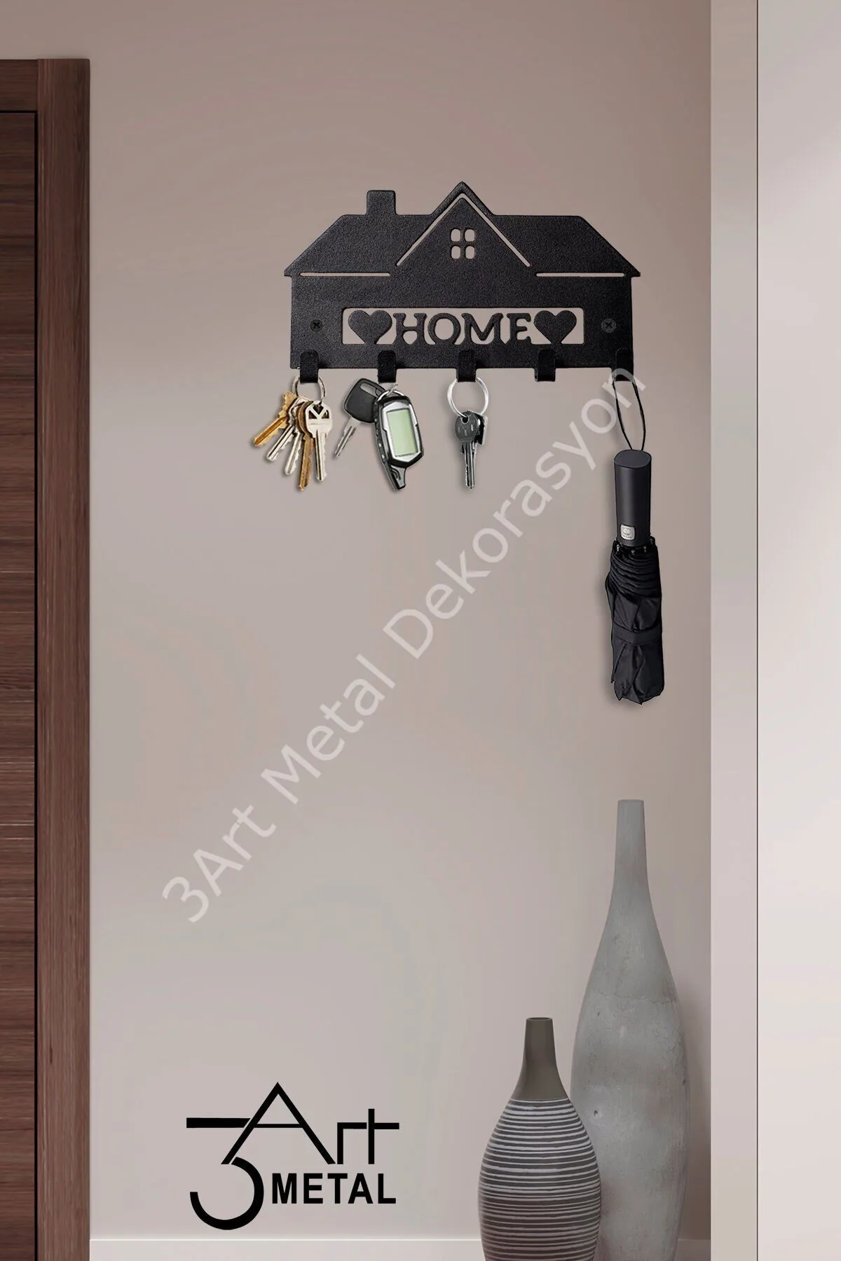 Dekoratif Metal Anahtar Askılığı