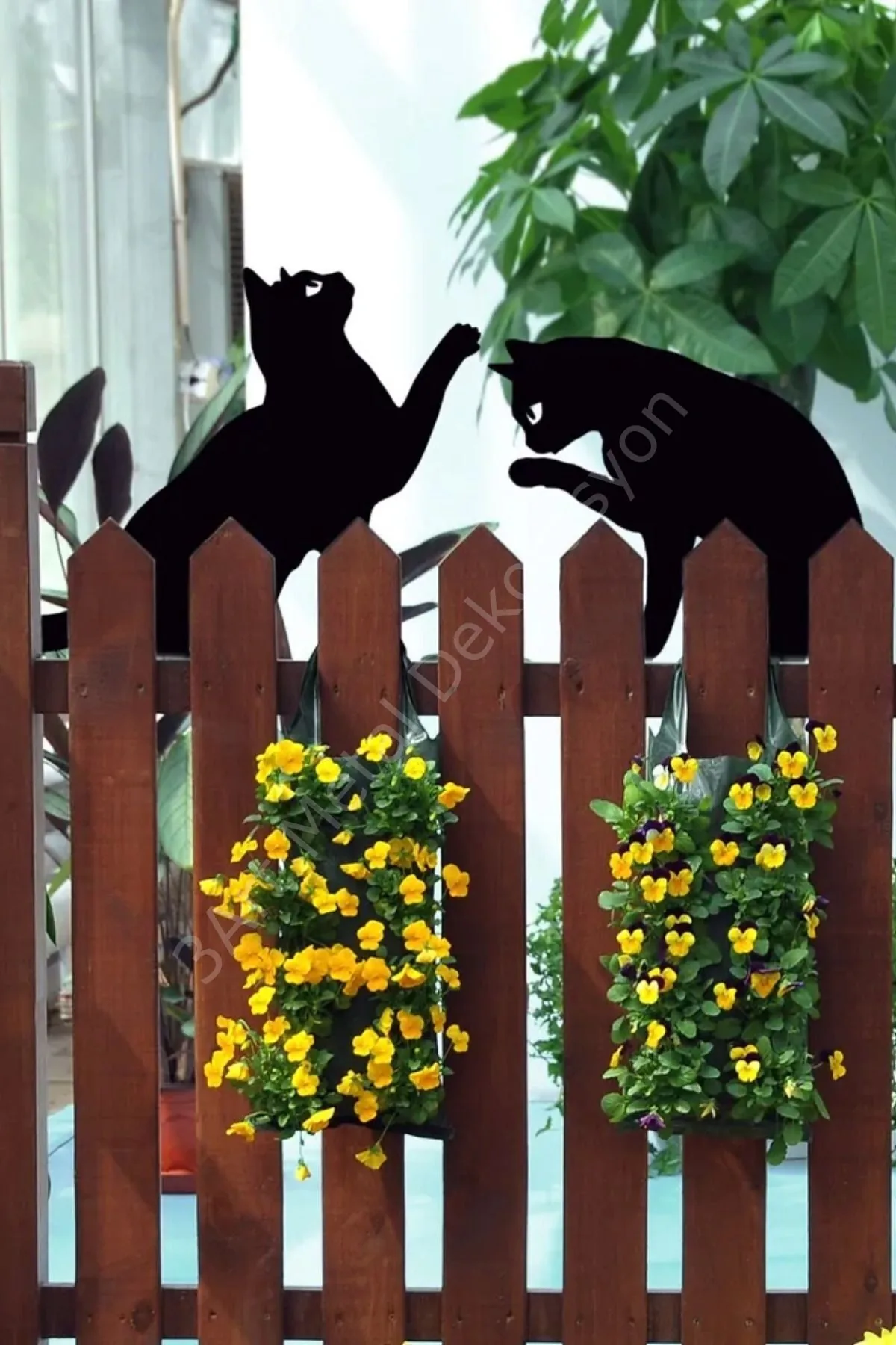 Dekoratif Metal Bahçe Kedi Süsü
