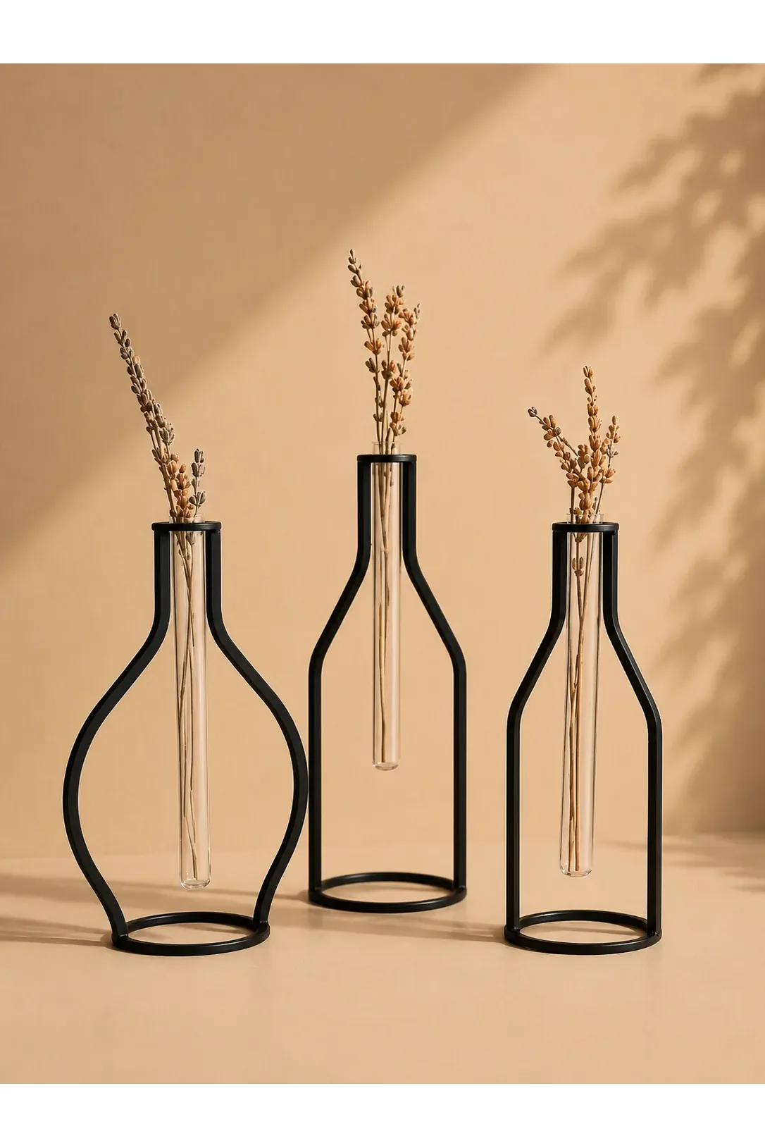 Dekoratif Metal Çiçeklik Minimalist Modern Saksılık 3'lü Set