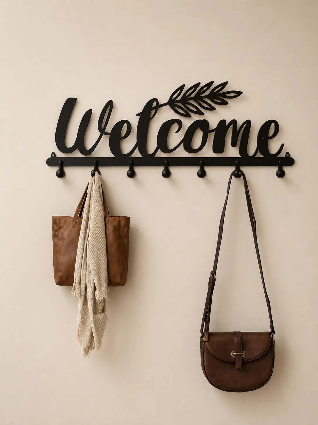 Welcome Dekoratif Metal Duvar Askısı