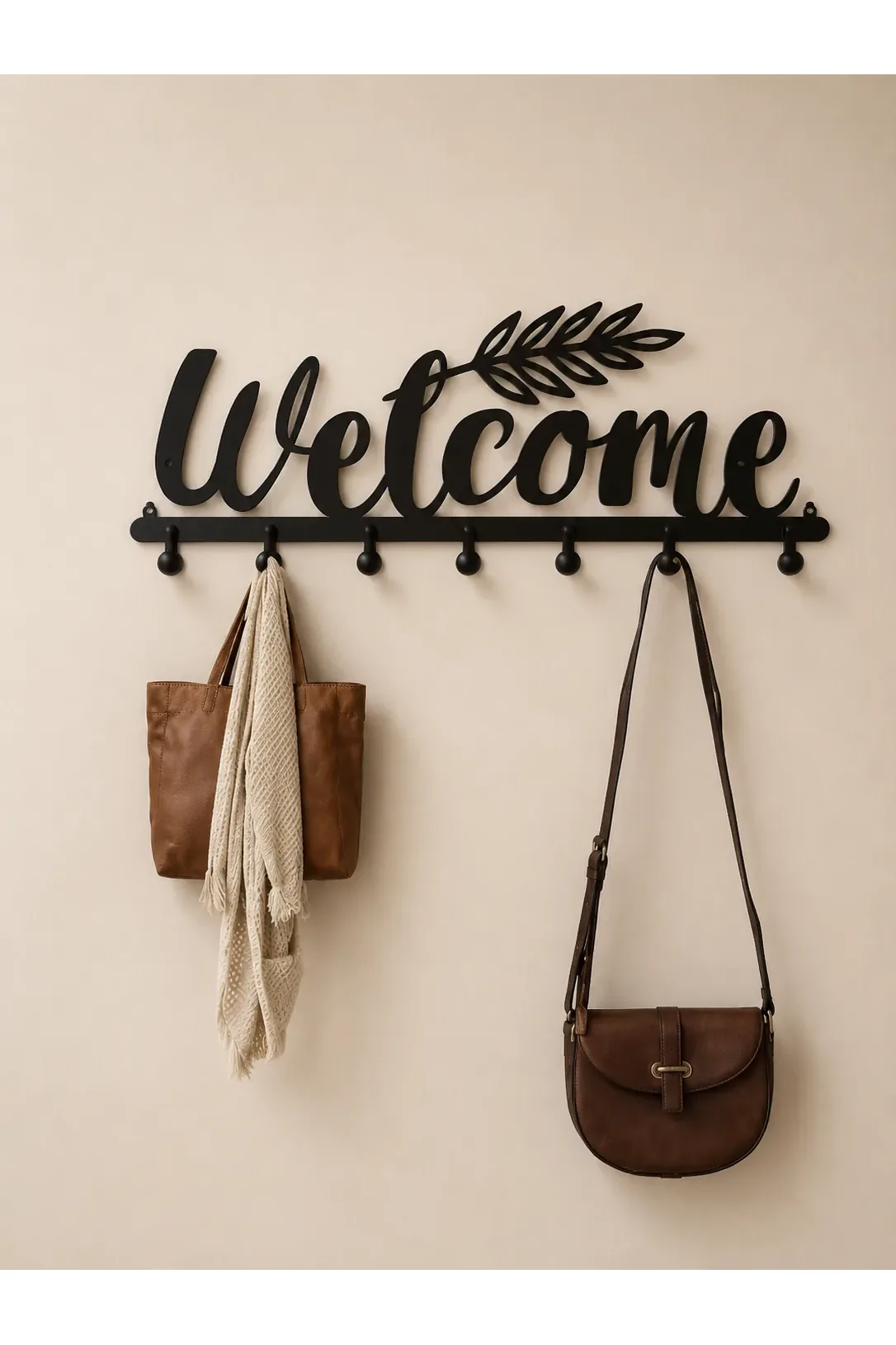 Welcome Dekoratif Metal Duvar Askısı