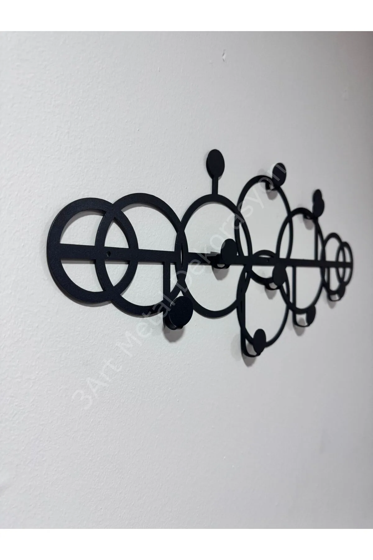 Dekoratif Metal Duvar Askısı — Portmanto Geometrik