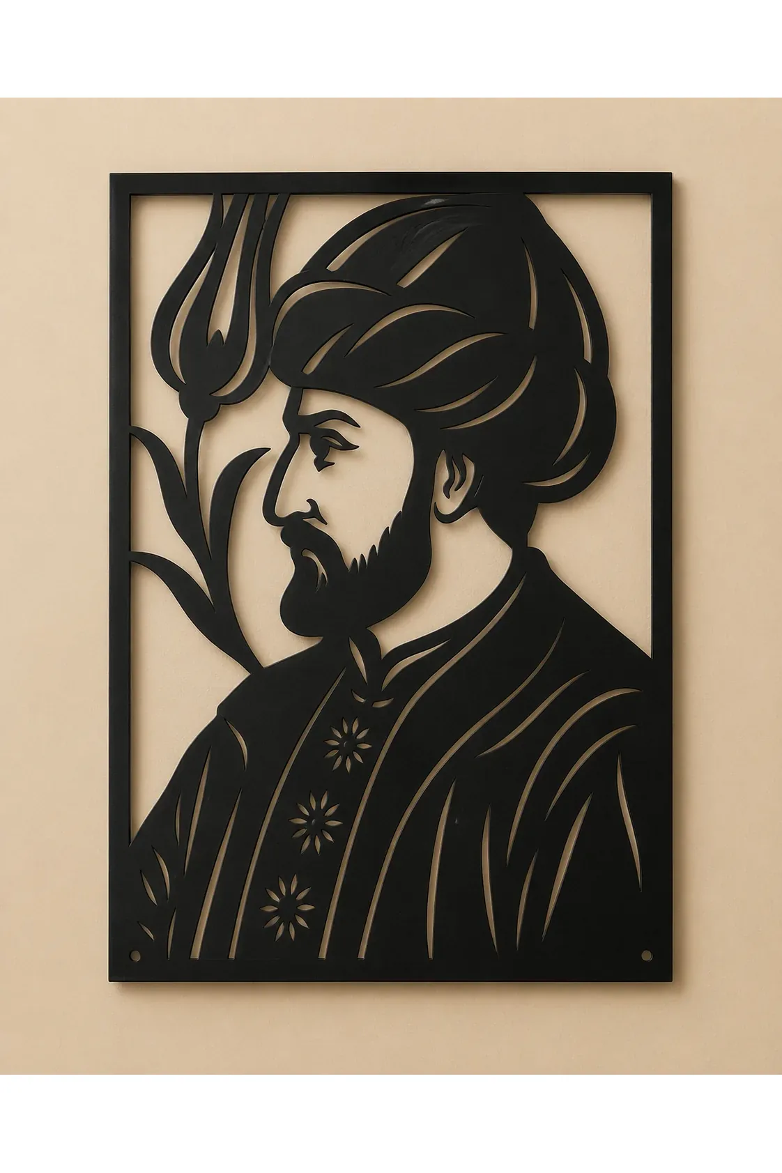Fatih Sultan Mehmet Silueti Metal Tablo