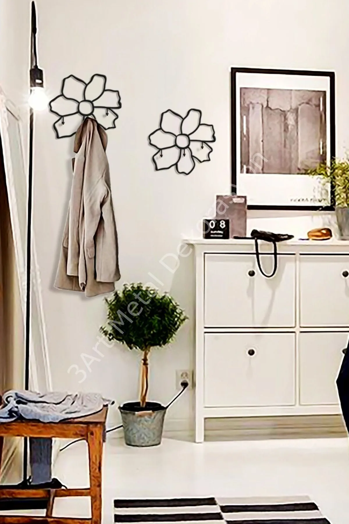İkili Set Dekoratif Demir Duvar Askısı