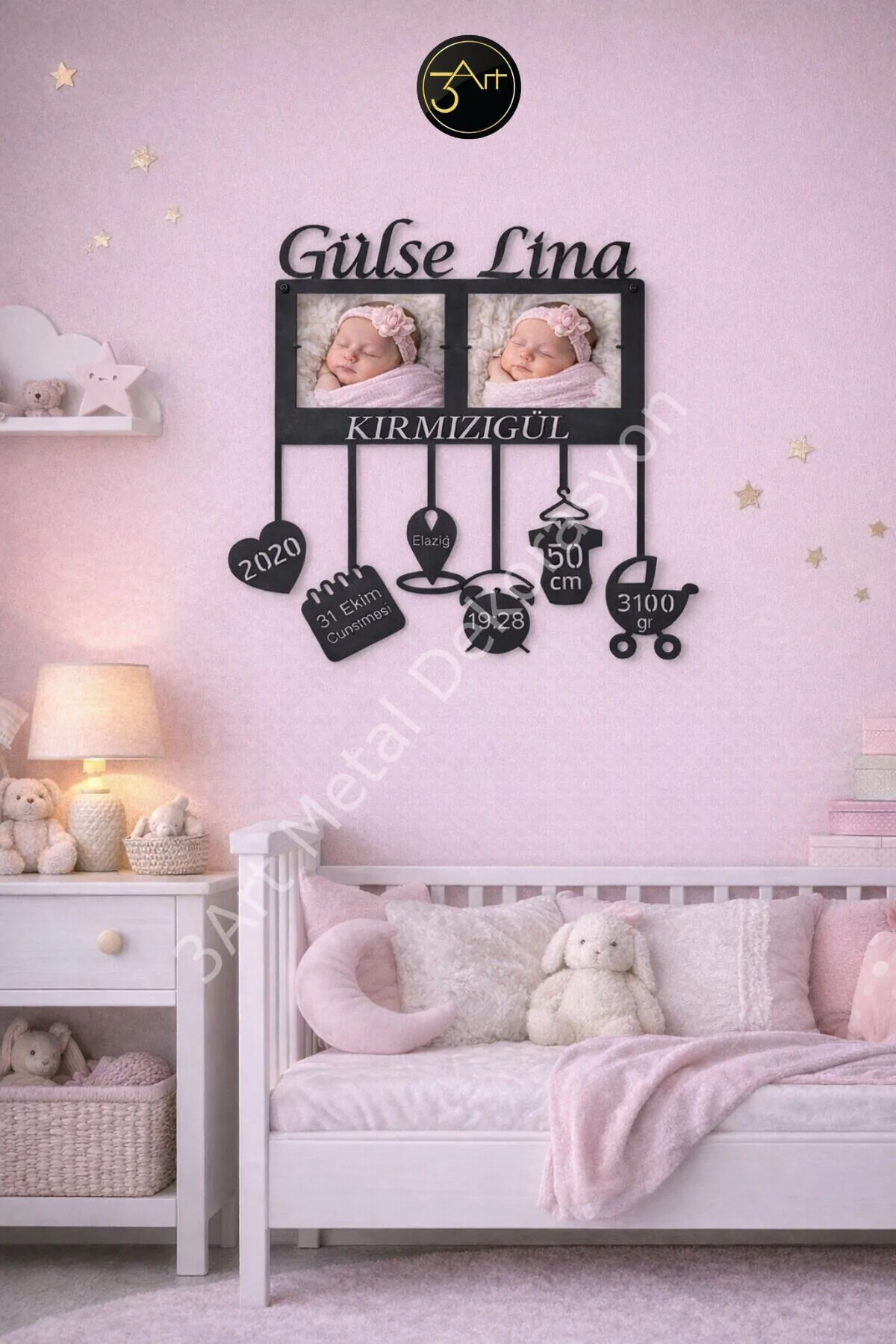 Kişiye Özel Bebek Odası Duvar Tablosu