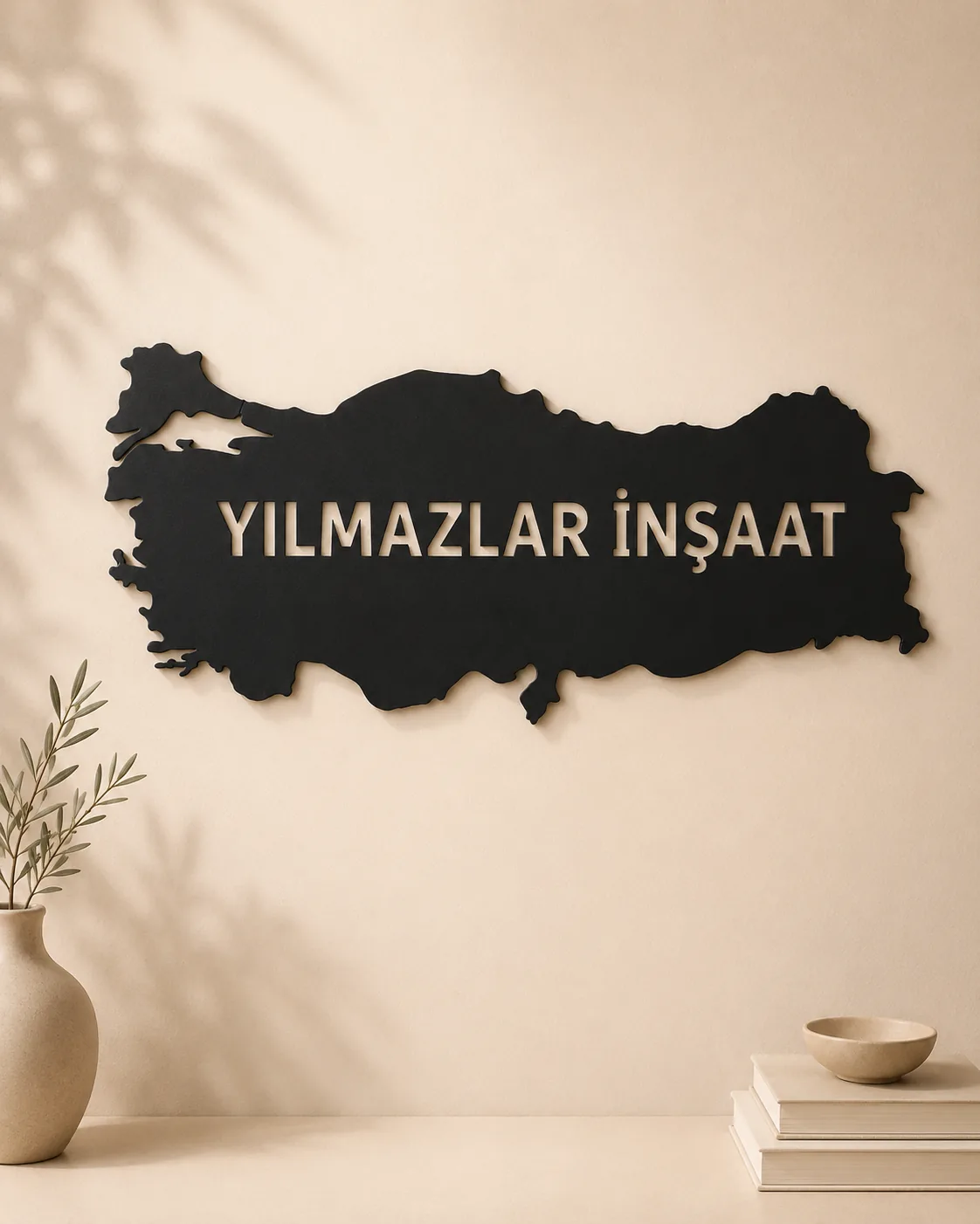 Şirket İsmi Yazılı Kişiye Özel Metal Dünya Haritasın Tablo