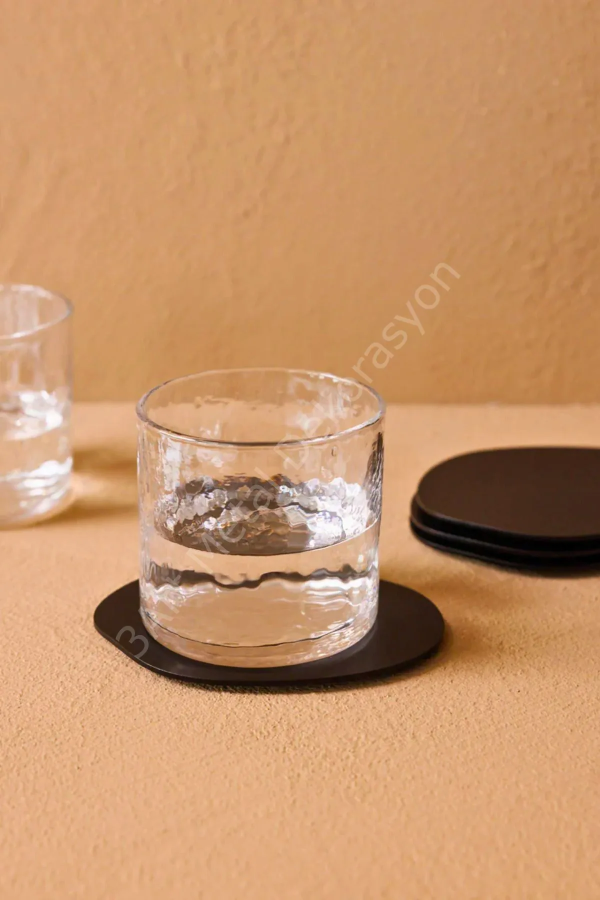 Metal Dekoratif Bardak Altlığı 3'lü Set — 3lu Renkli Kupa
