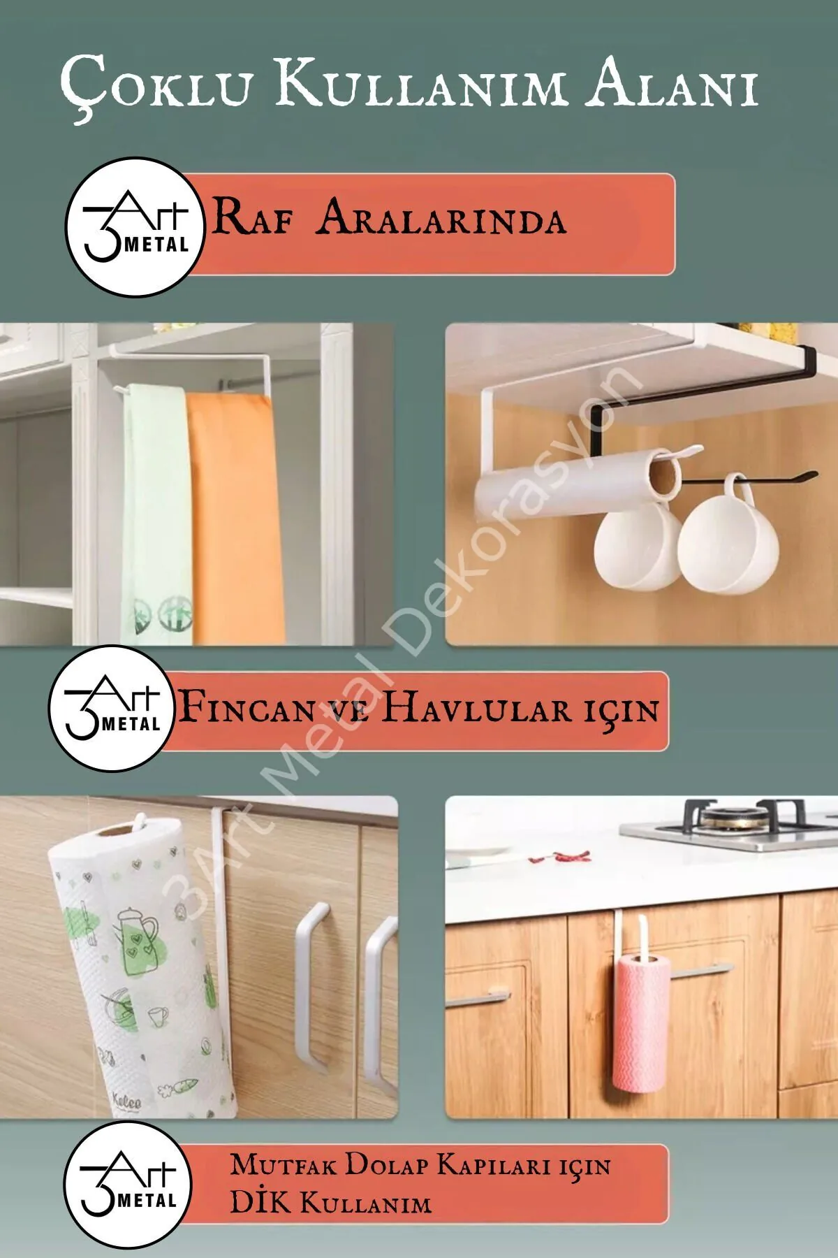 Metal Kağıt Havluluk Mutfak Düzenleyici