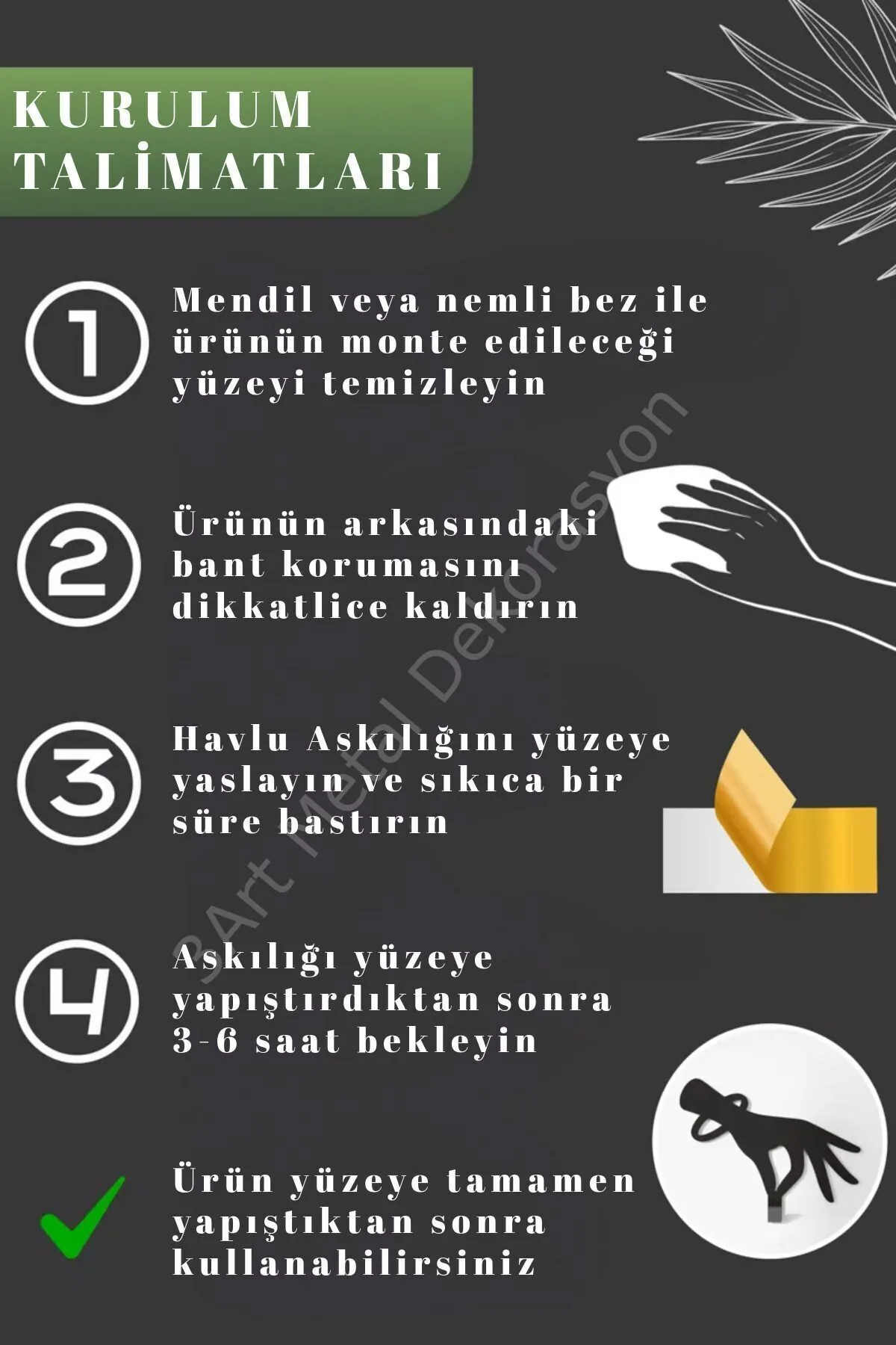 Metal Mutfak Yapışkanlı Askı