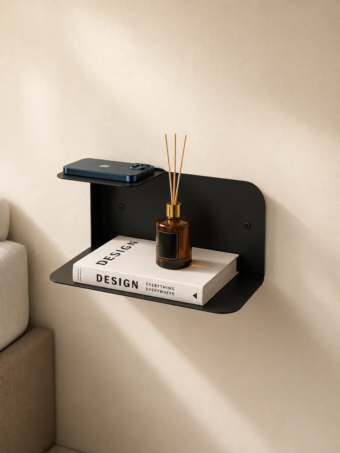 Modern Minimalist Yüzen Gece Duvar Rafı