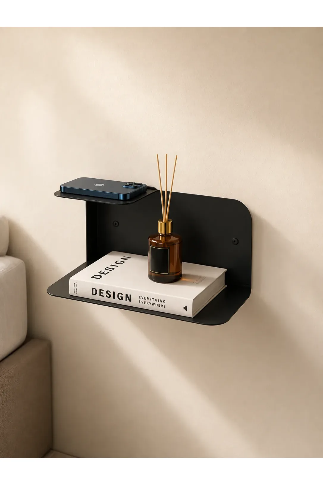 Modern Minimalist Yüzen Gece Duvar Rafı