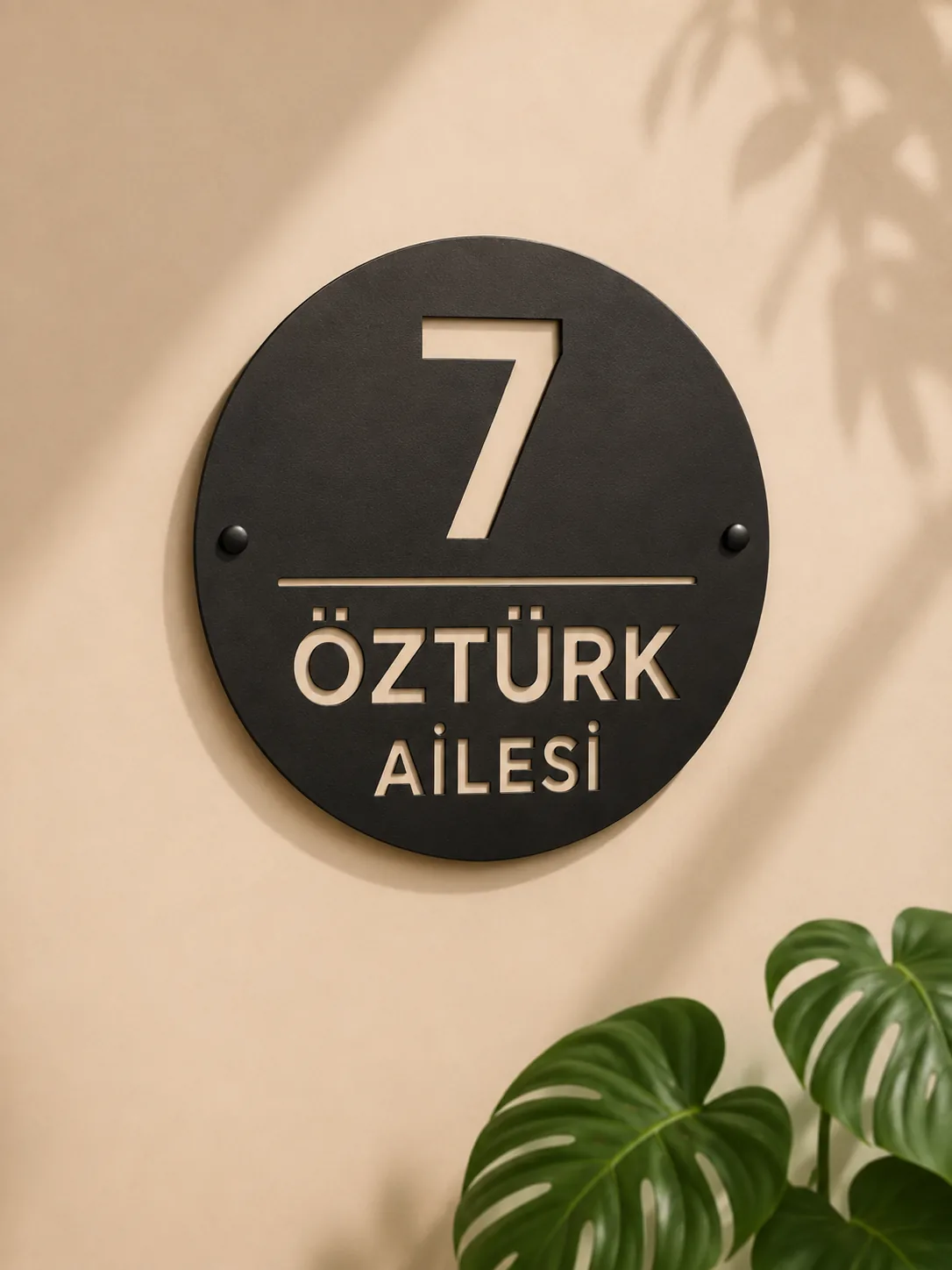 Modern Siyah Metal Kapı Numaralığı