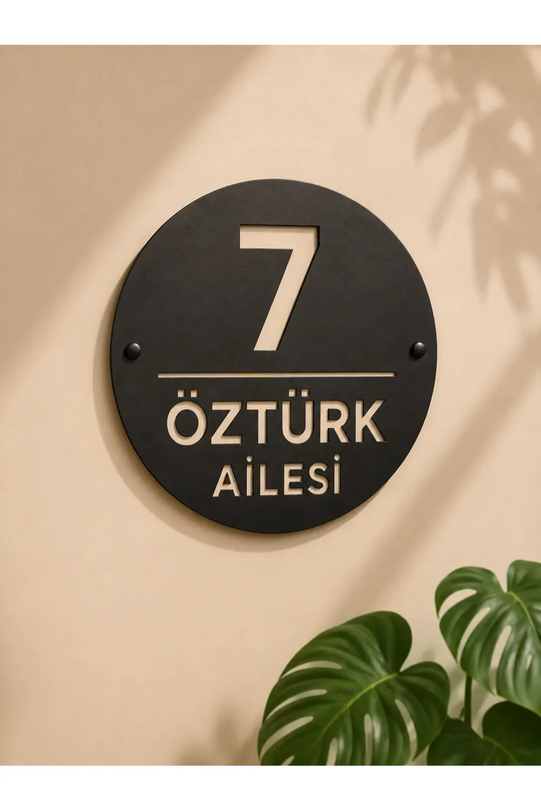 Modern Siyah Metal Kapı Numaralığı