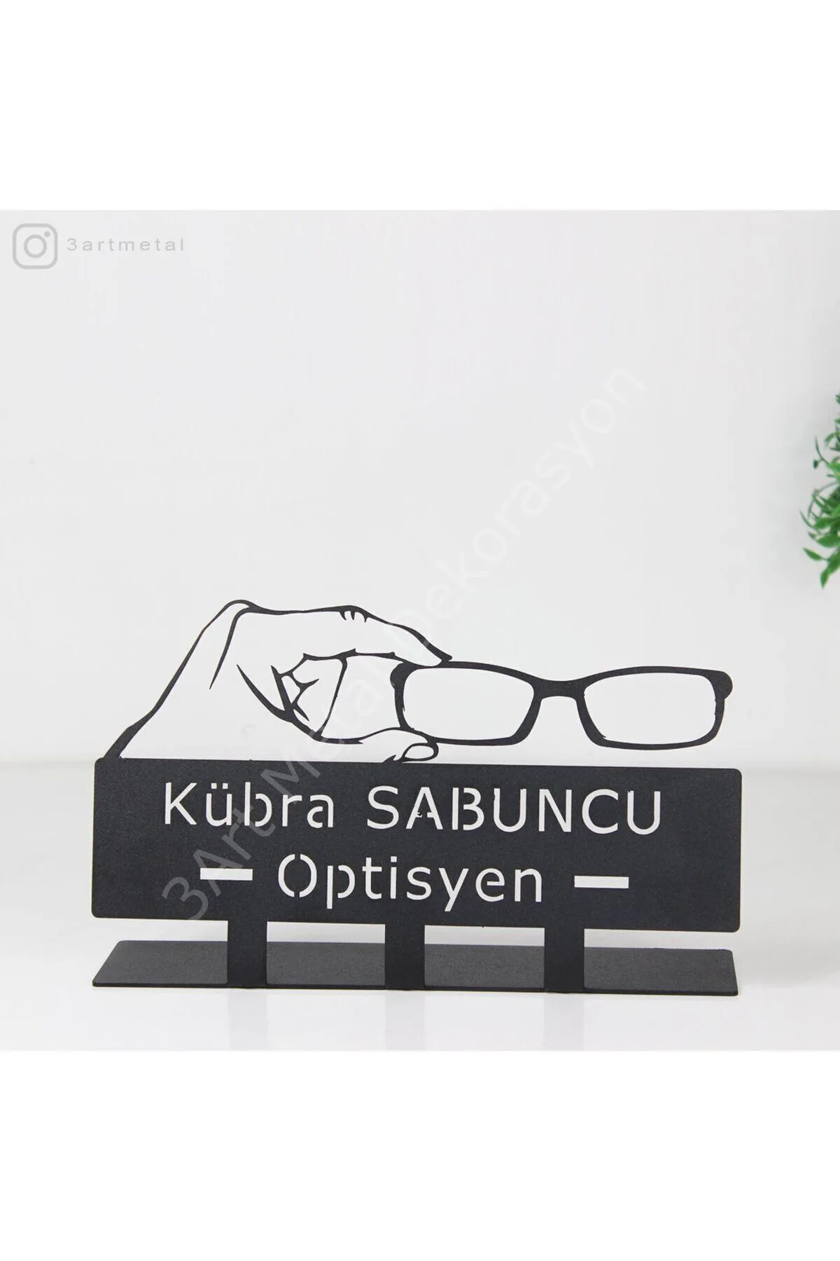 Kişiye Özel Optisyen Metal Masa Üstü İsimliği