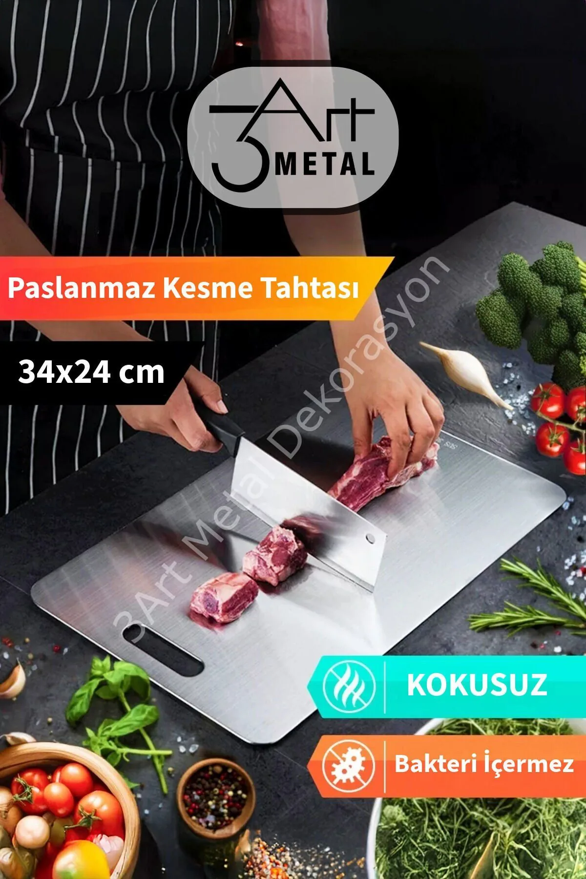 Profesyonel Paslanmaz Çelik Metal Doğrama Tahtası
