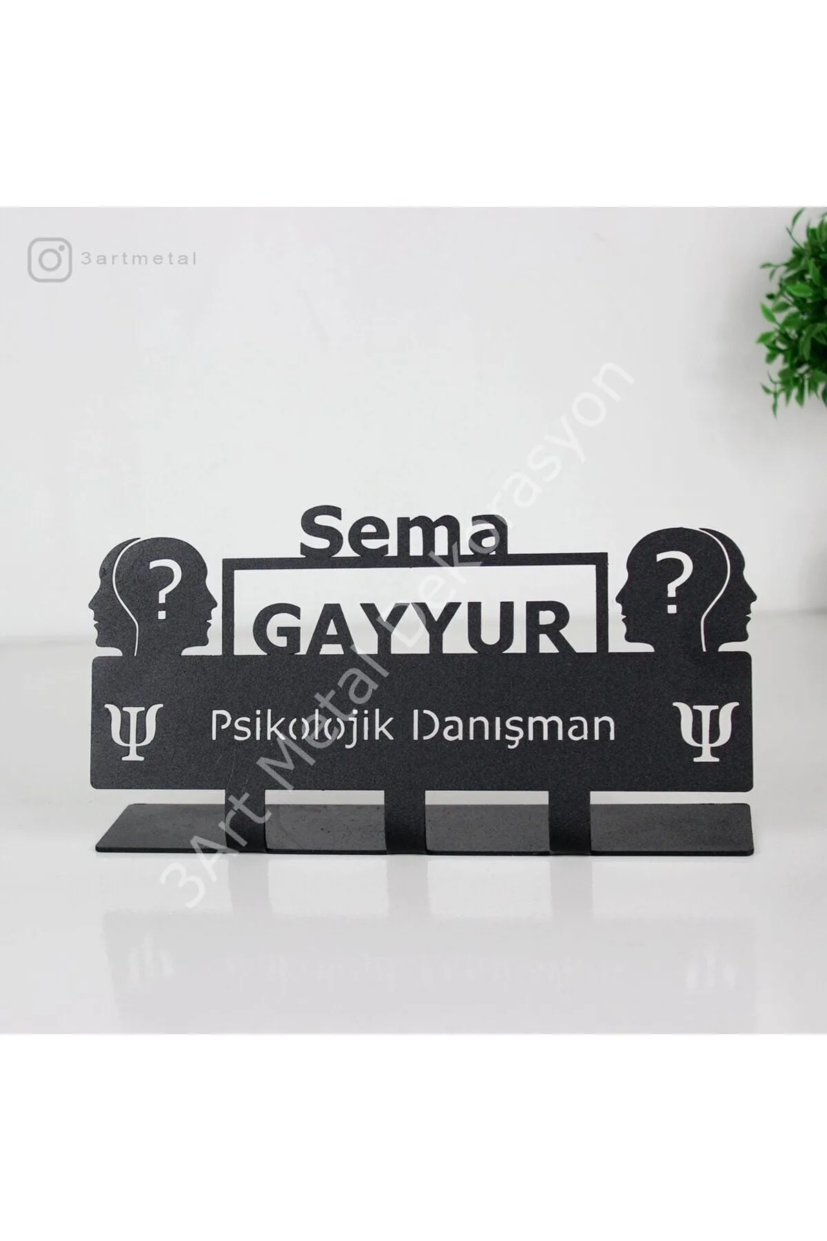 Pskolojik Danışman Masaüstü İsimlik — lazer kesim kişiye özel