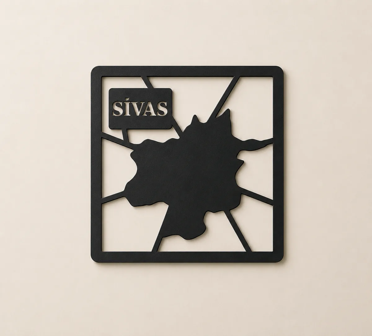 Sivas Haritası Metal Duvar Dekoru
